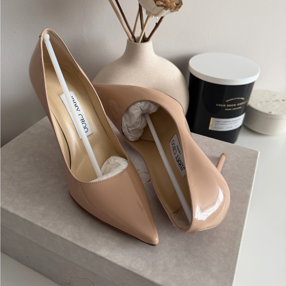 Jimmy Choo Powder Pink Patent Leather Pumps US 5.5 EU 35.5 - Picture 10 of 14